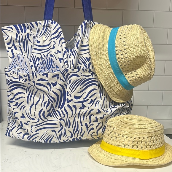 Beach Set!!! Tote, Flops & 2 Hats!! NWOT - Picture 1 of 12